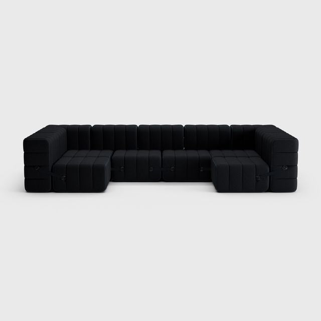 Curt-Set 15 - e.g. Flexibele U-vormige bank - Sera - Ebony (Zwart)
