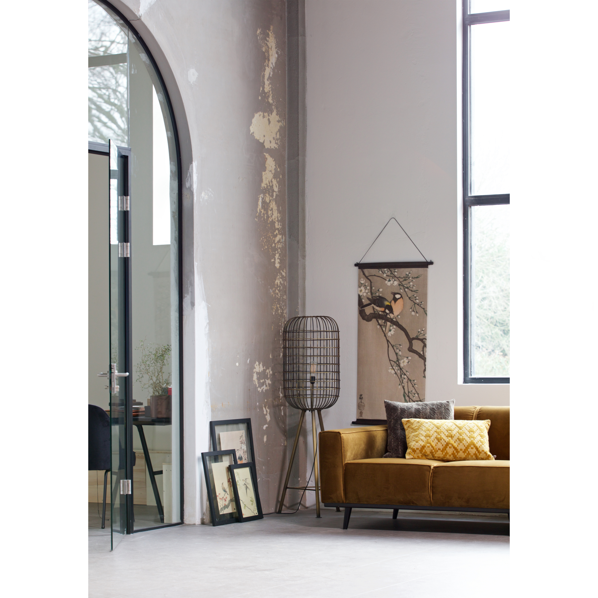 4-zits bank Statement Statement 4-zits Bank 280 cm - Platte Brede Rib - Warm groen
