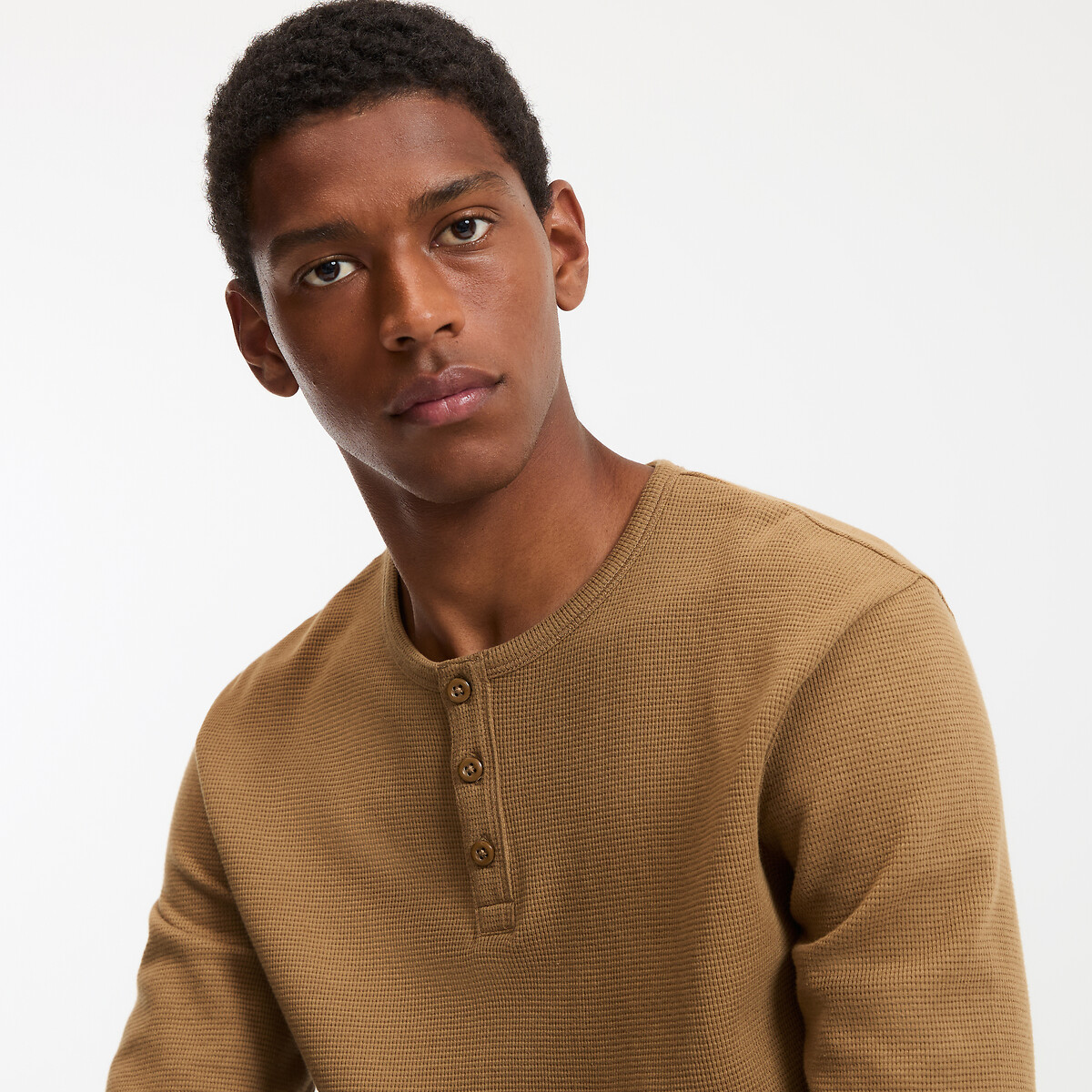 COLEÇÃO LA REDOUTE<br>Camiseta com gola túnica e mangas compridas