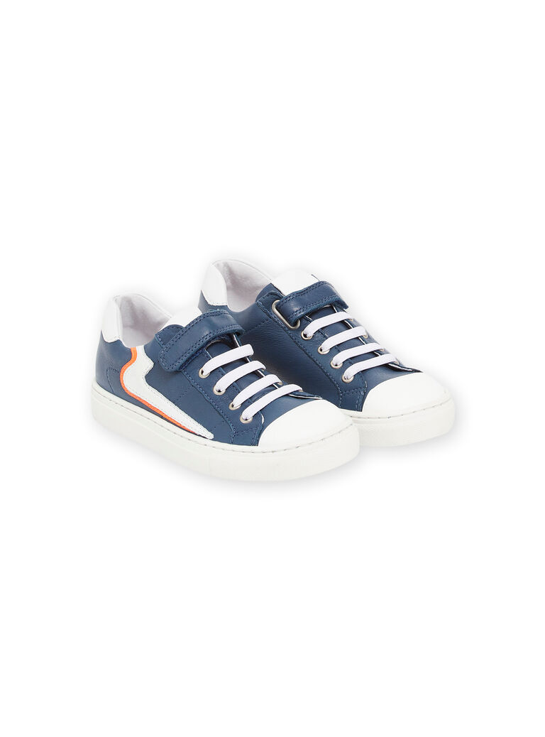 Baskets en cuir bleu marine