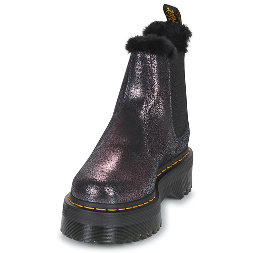 Dr. Martens - 2976 QUAD  FUR LINED DISTRESSED METALLIC - Noir