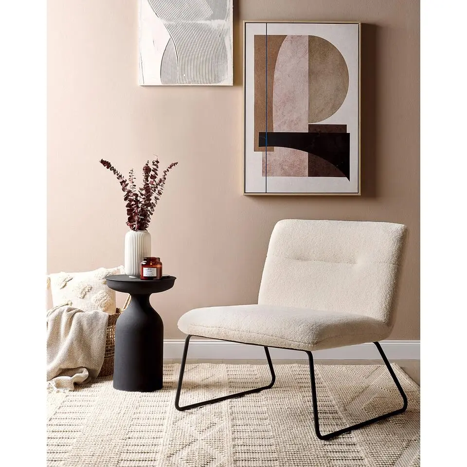 COTULLA - Fauteuil - Wit - Bouclé