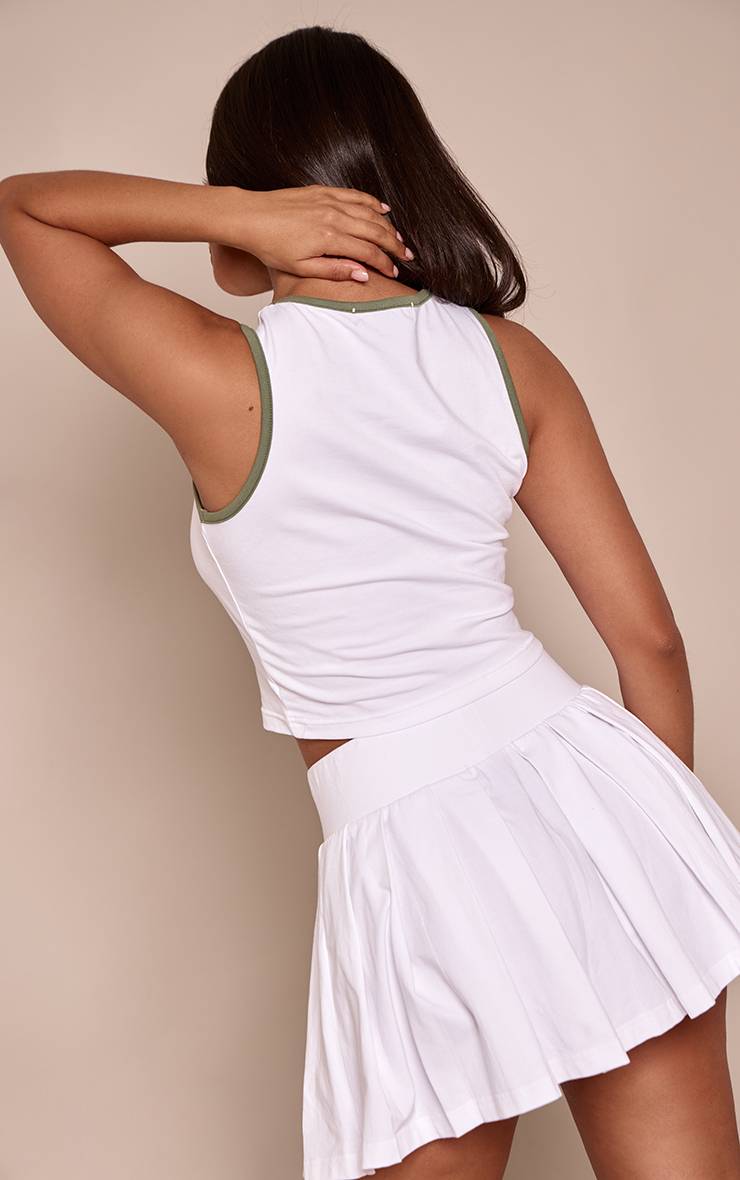 Blanc Jupe Courte Plissée En Jersey Petite Plt Coordonnée