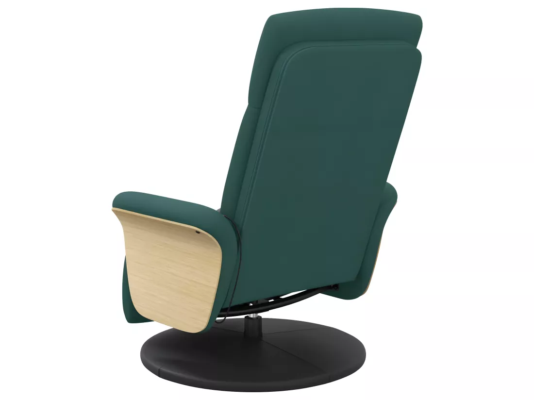 Fauteuil inclinable de massage et repose-pieds vert foncé tissu