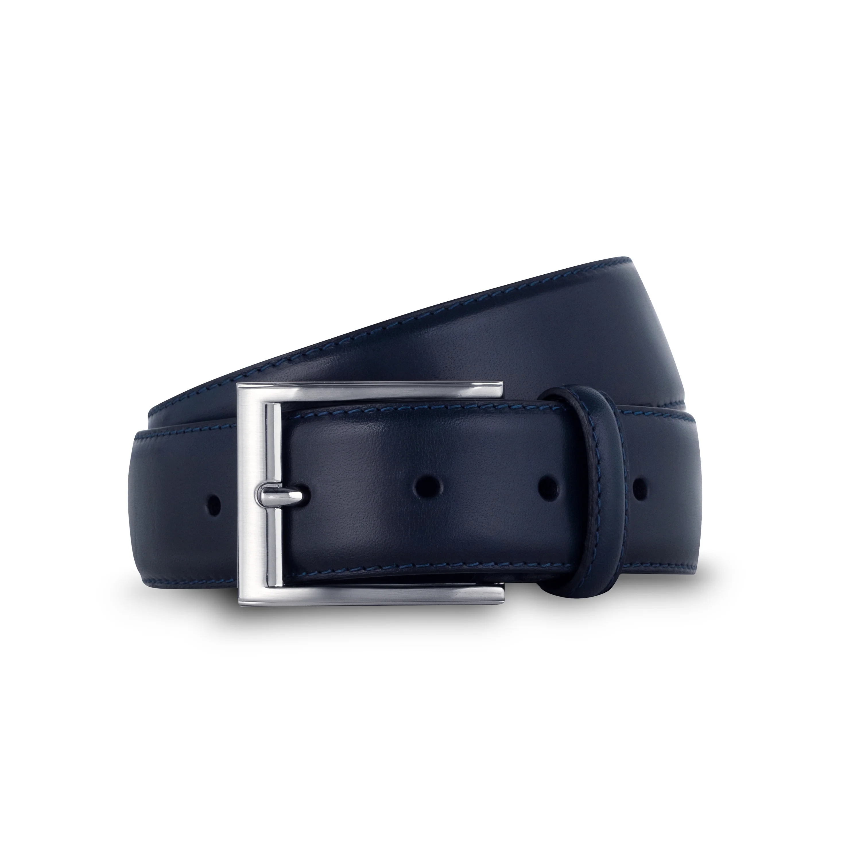 Ceinture homme en cuir lisse bleu