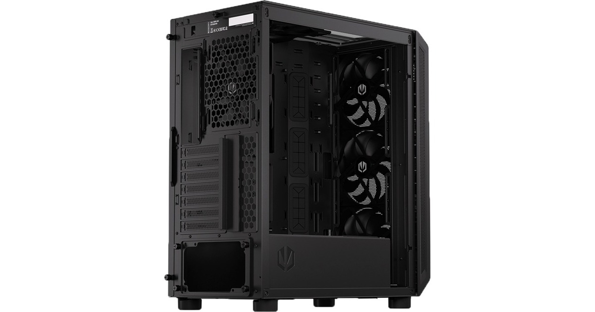 ENDORFYARX 500 Air big tower behuizing  (Zwart | 2x USB-A | 1x USB-C | Window)