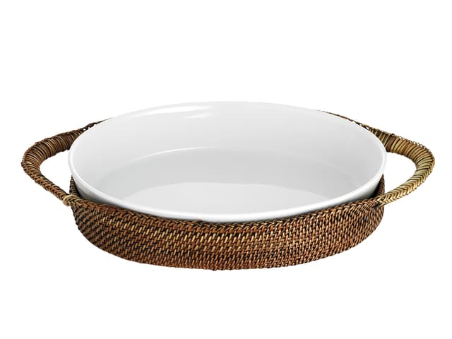 Pillivuyt Kurv oval 36 x 27 cm Lys/Mørk brun