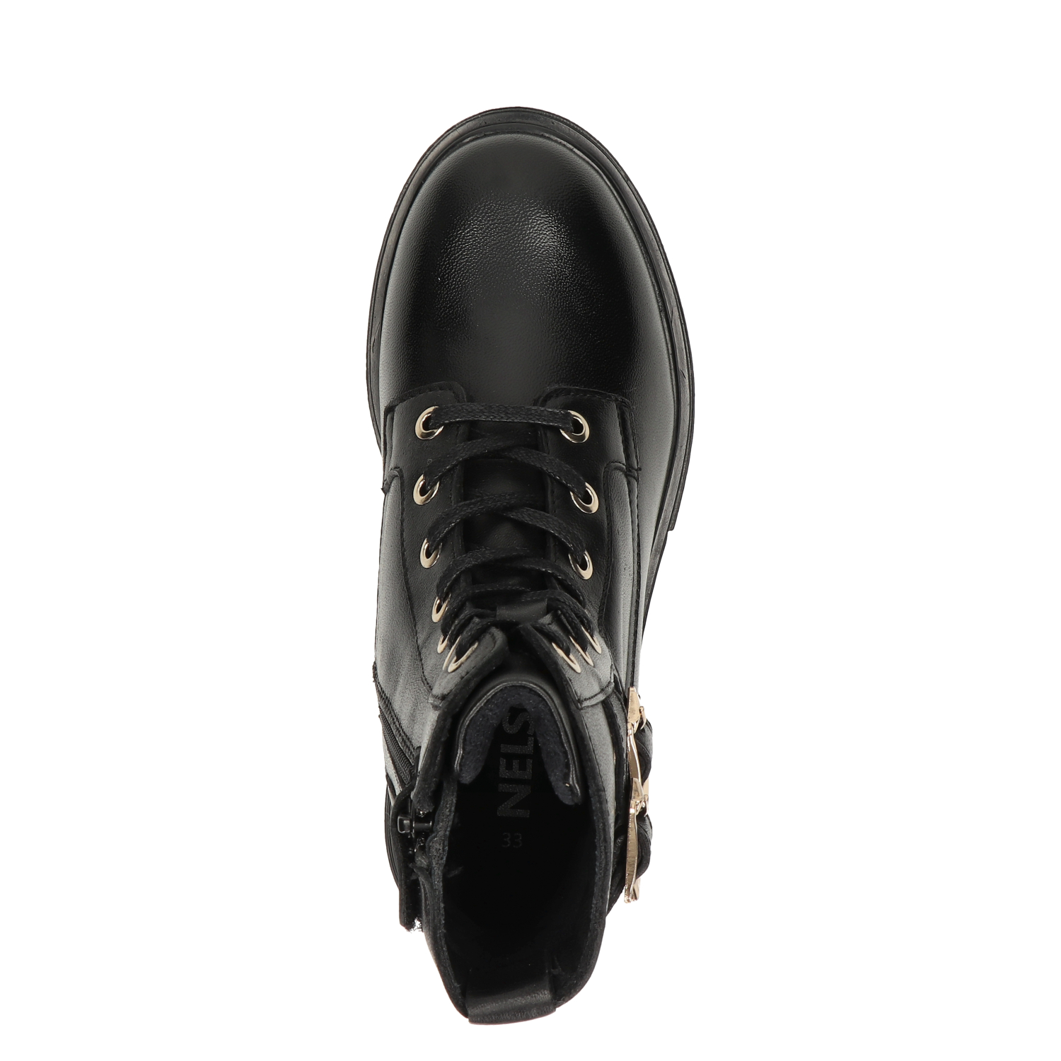 meisjes veterboot Nelson Kids Zwart