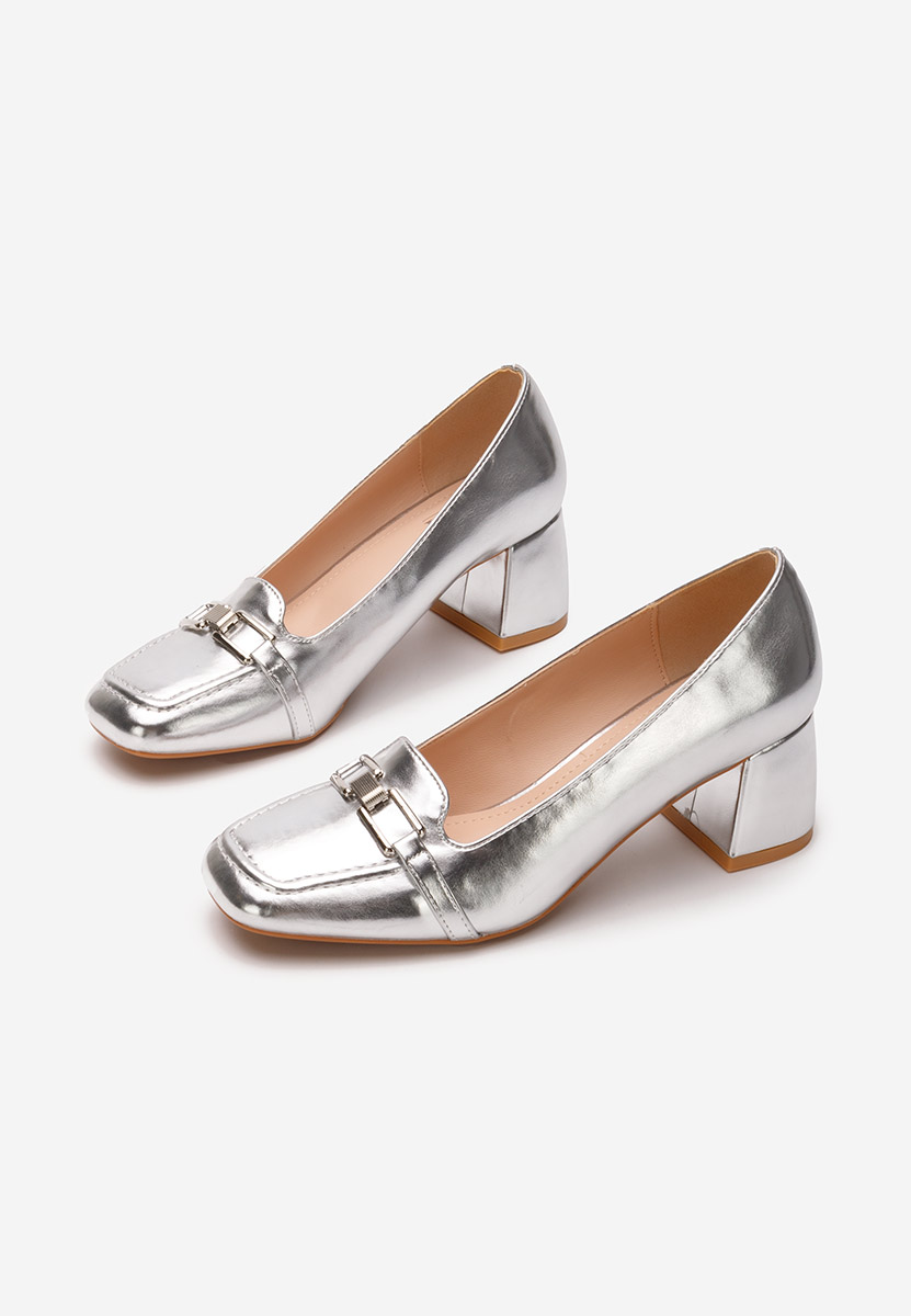 Chaussures à talon épais argent Taria