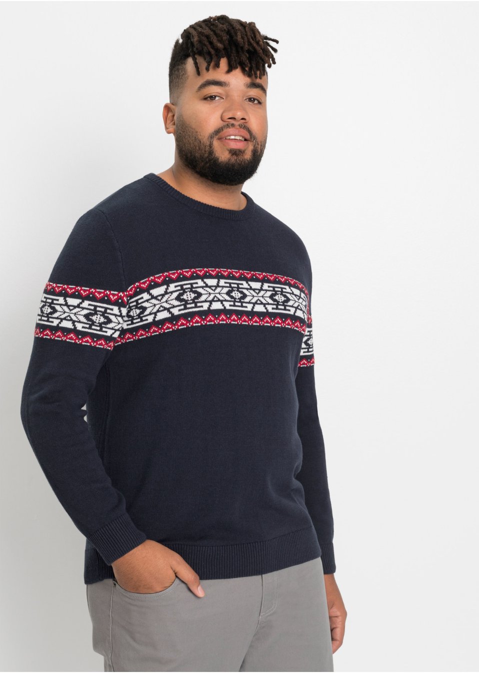 Pull norvégien en matières recyclées coupe confort