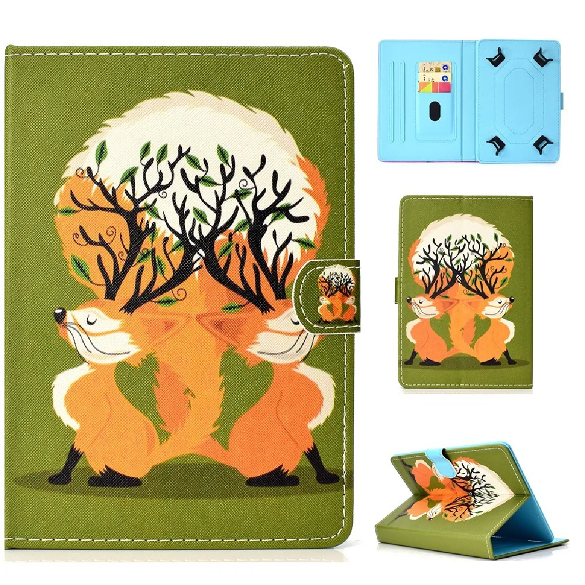 Étui en PU universel 10 pouces - Motif deux fox