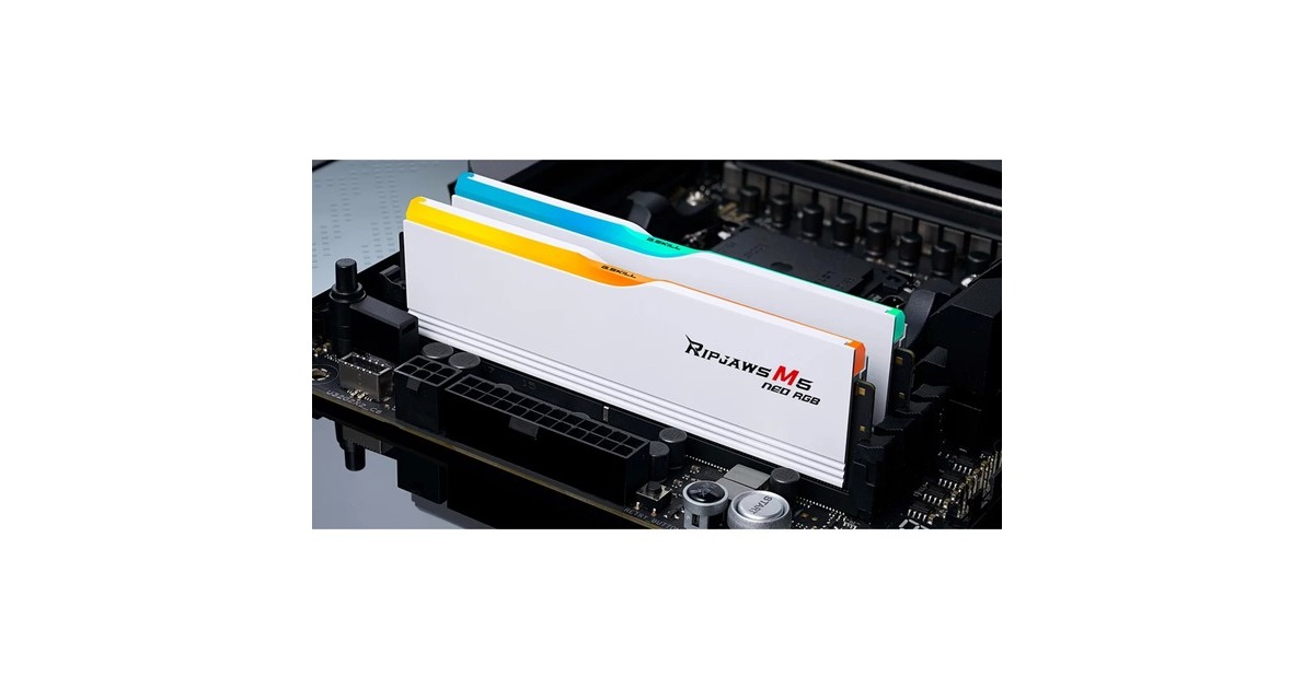 G.Skill64 GB DDR5-6000 (2x 32 GB) Kit werkgeheugen  (Wit, Ripjaws M5 Neo RGB, AMD EXPO)