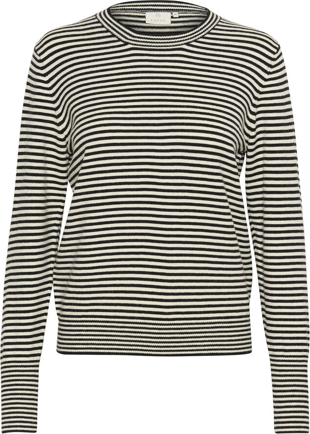 Kaffe KAnala Knit Pullover Chalk / black small stripe