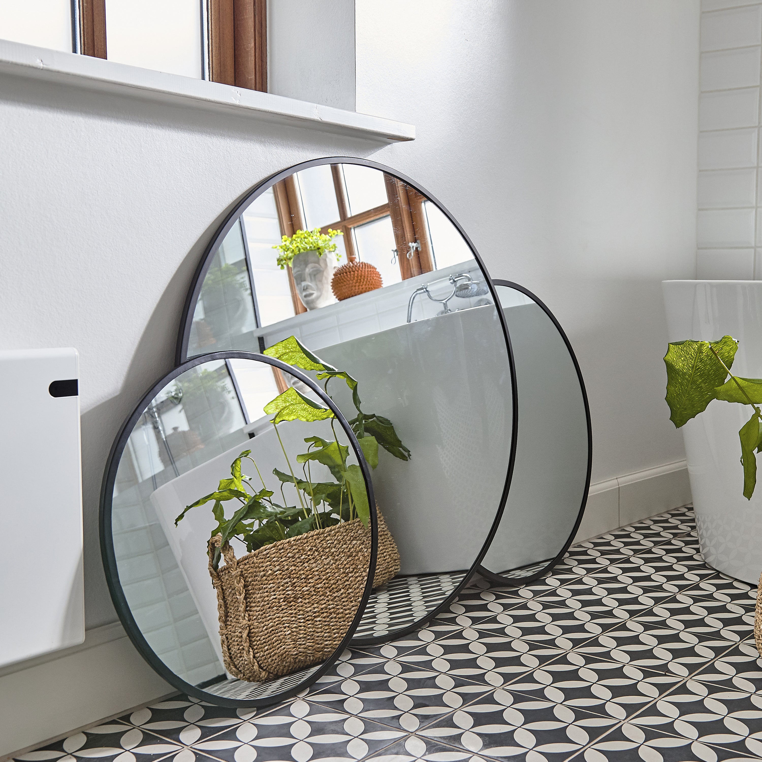 Villa Collection Vardo Spiegel Ã 80 cm - Zwart