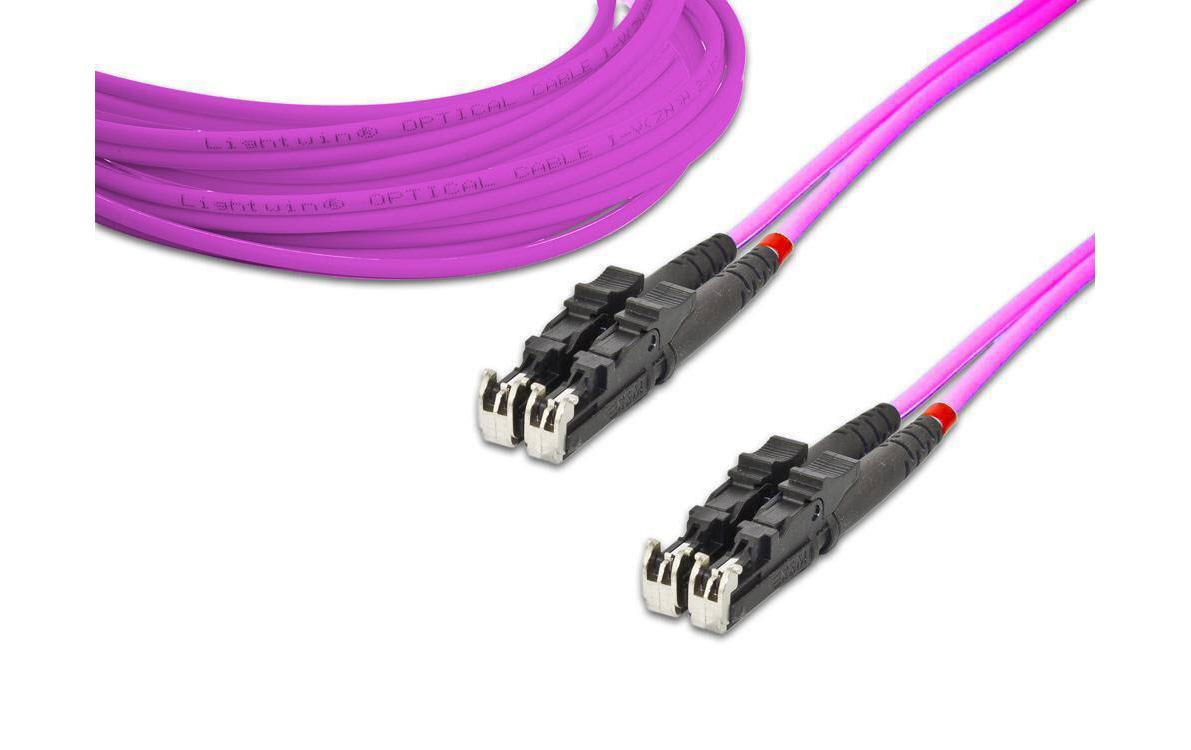 LWL-Patchkabel Multimode E2000 – E2000, OM4, Duplex, 1 mMultimode E2000-E2000 OM4 1 m