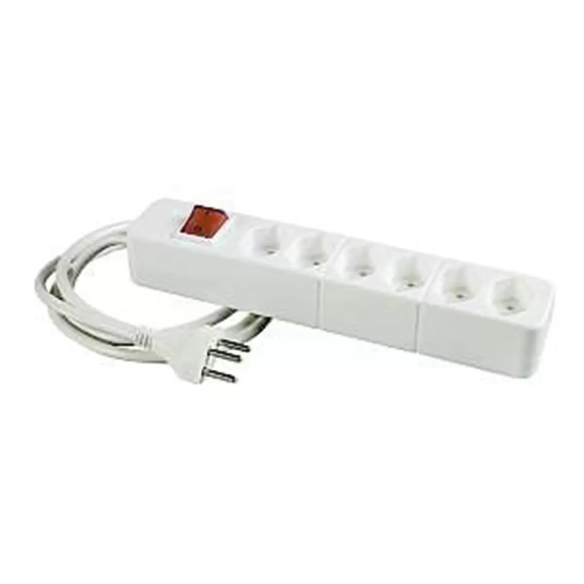 Steckdosenleiste mit Leuchtschalter weiss
