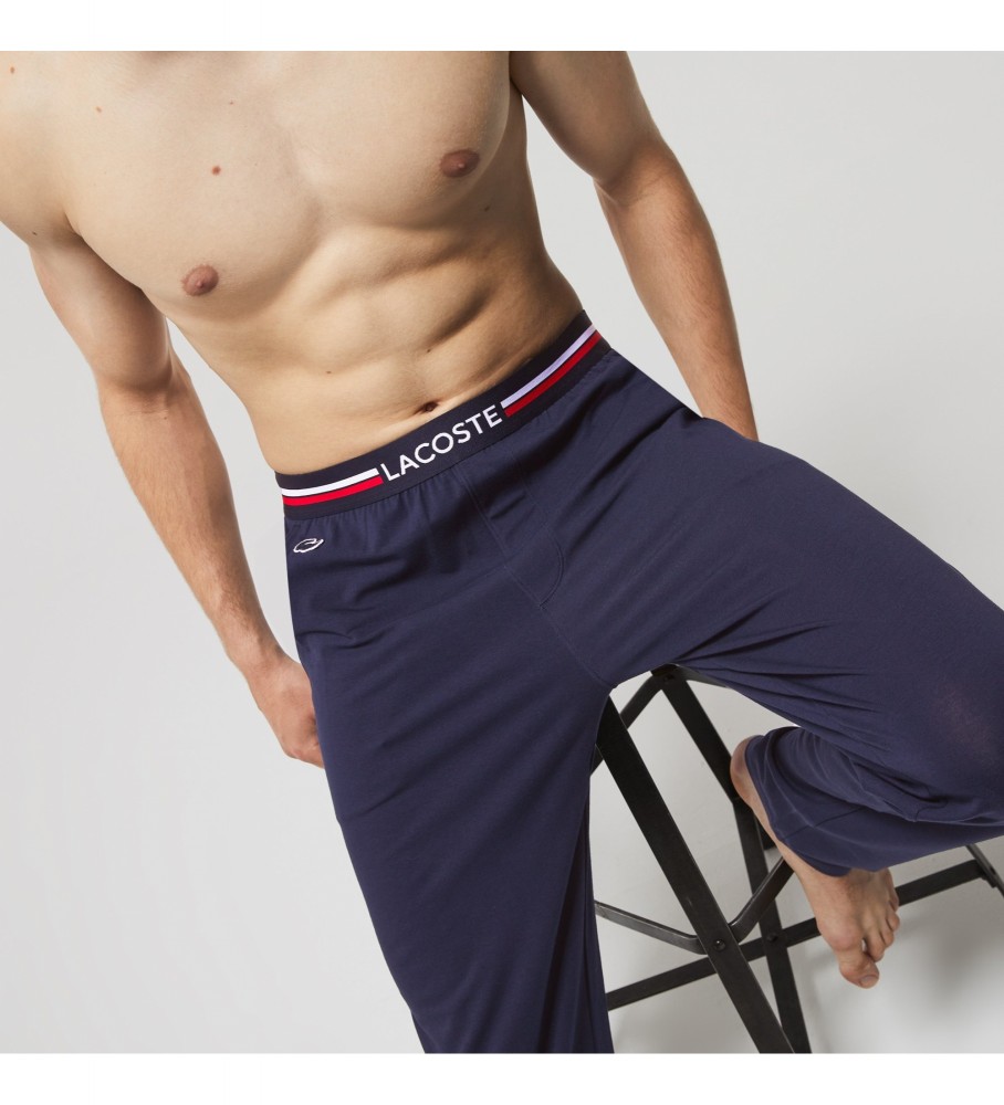 Calça de pijama Lacoste azul marinho com cós elástico