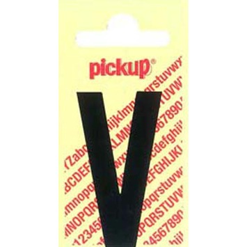 Pickup plakletter V zwart mat 90 mm
