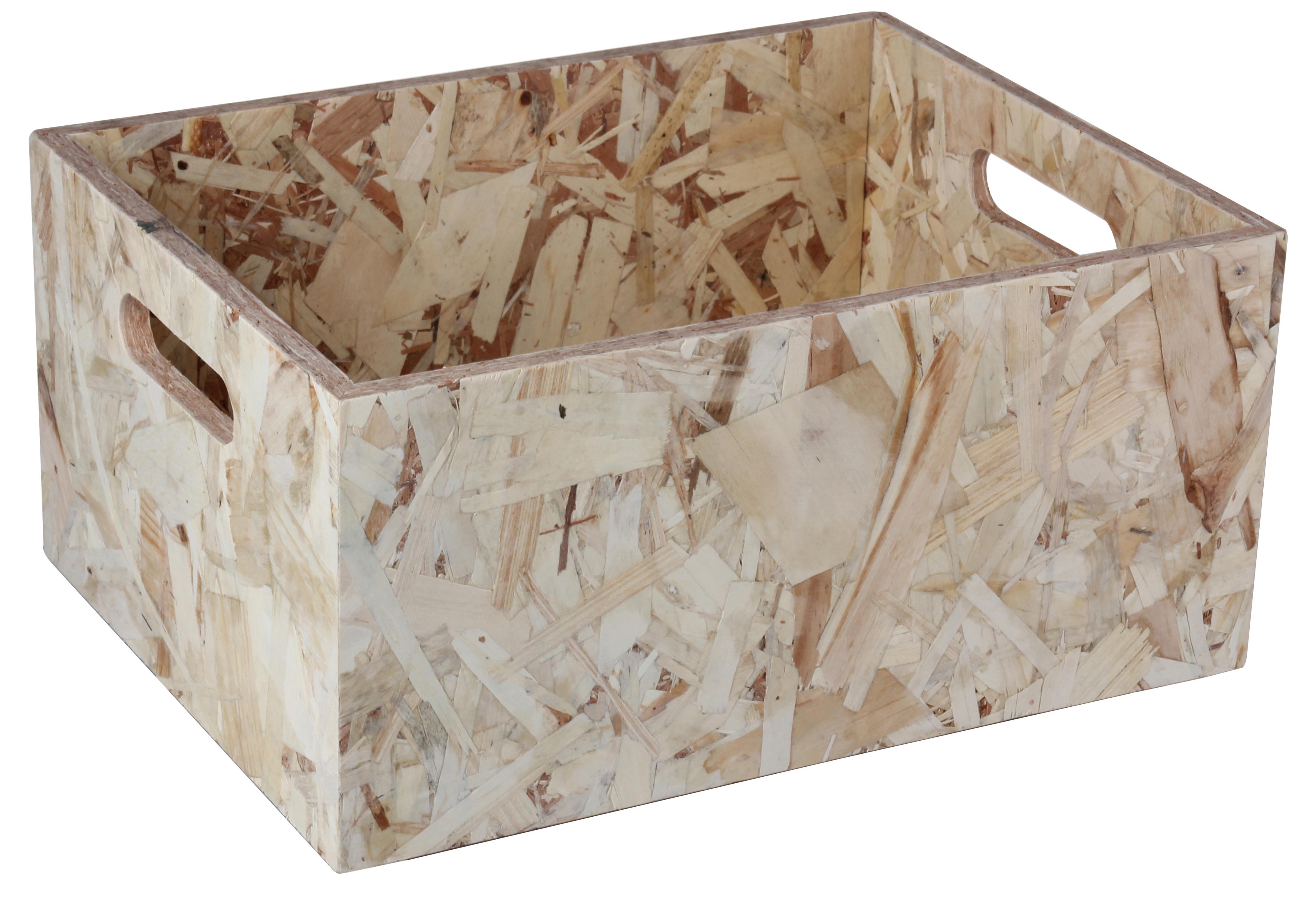 CAISSE FORME DROITE EMPILABLE OSB D.32X24X15CM