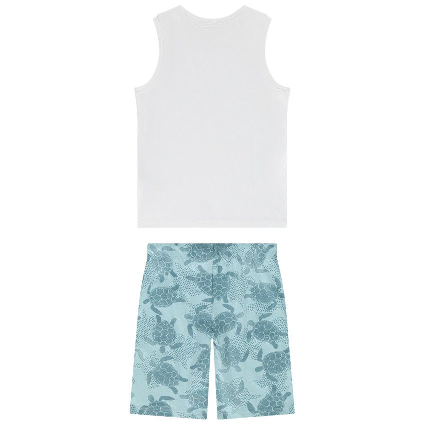 Ensemble 2 pièces en jersey print tortue pour garçon - Bleu