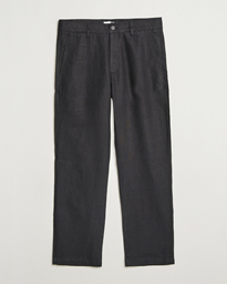 NN07 Aden Regular Fit Linen Trousers Croc Green