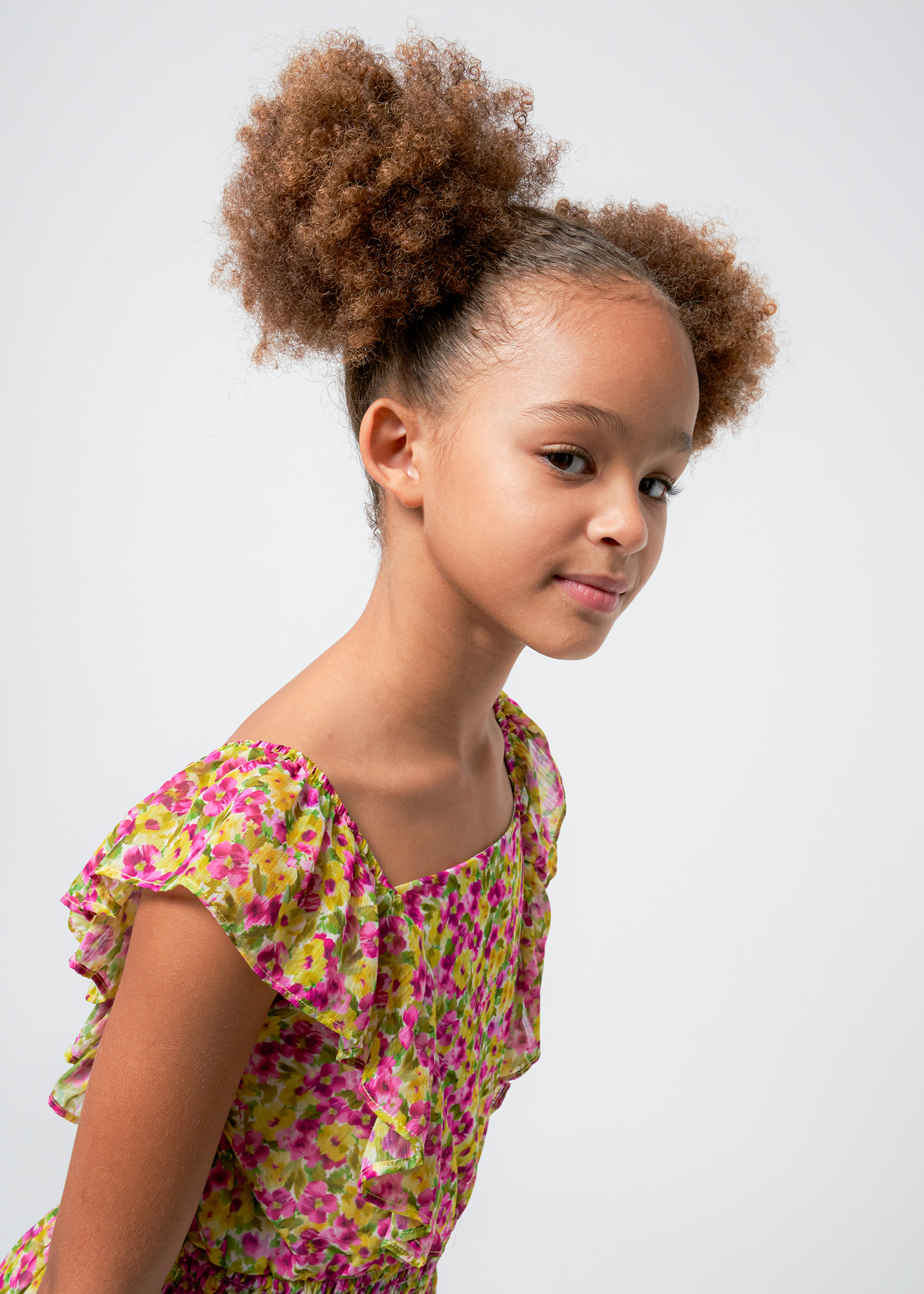 Vestido floral, vestido de musselina de algodão para menina, pistache