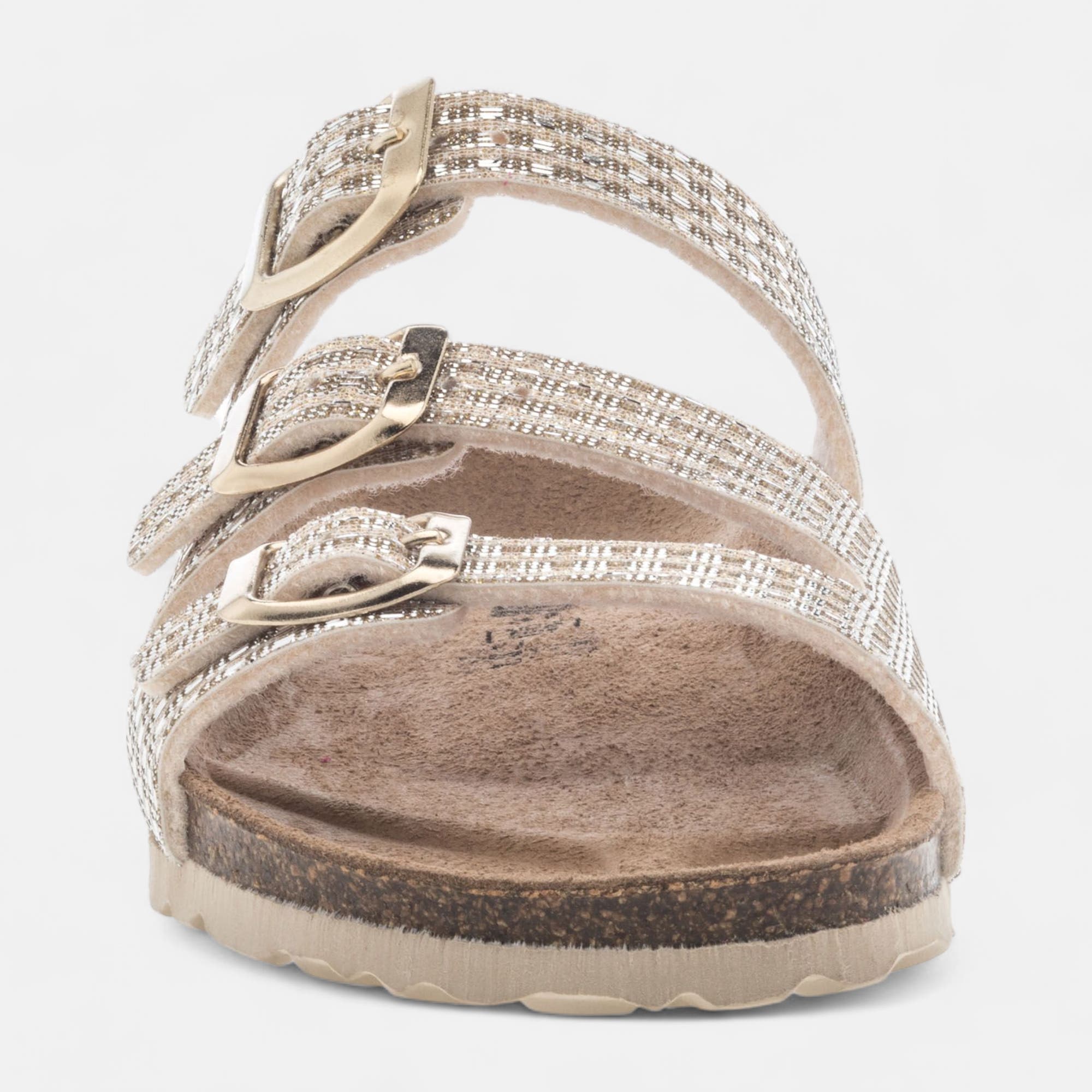 Mules semelle liège Femme or