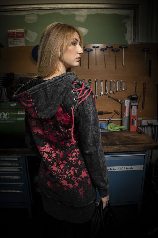 Robe Sweat à Capuche Avec Laçages | Rock Rebel by EMP Robe courte