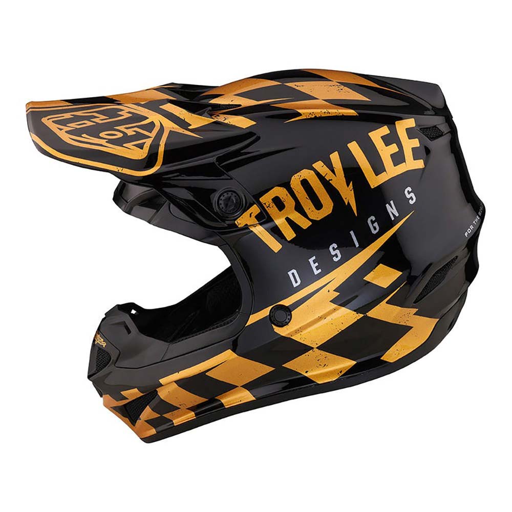 Troy Lee Designs - Casque enfant SE4 Polyacrylite Raceshop Youth Noir / Or
