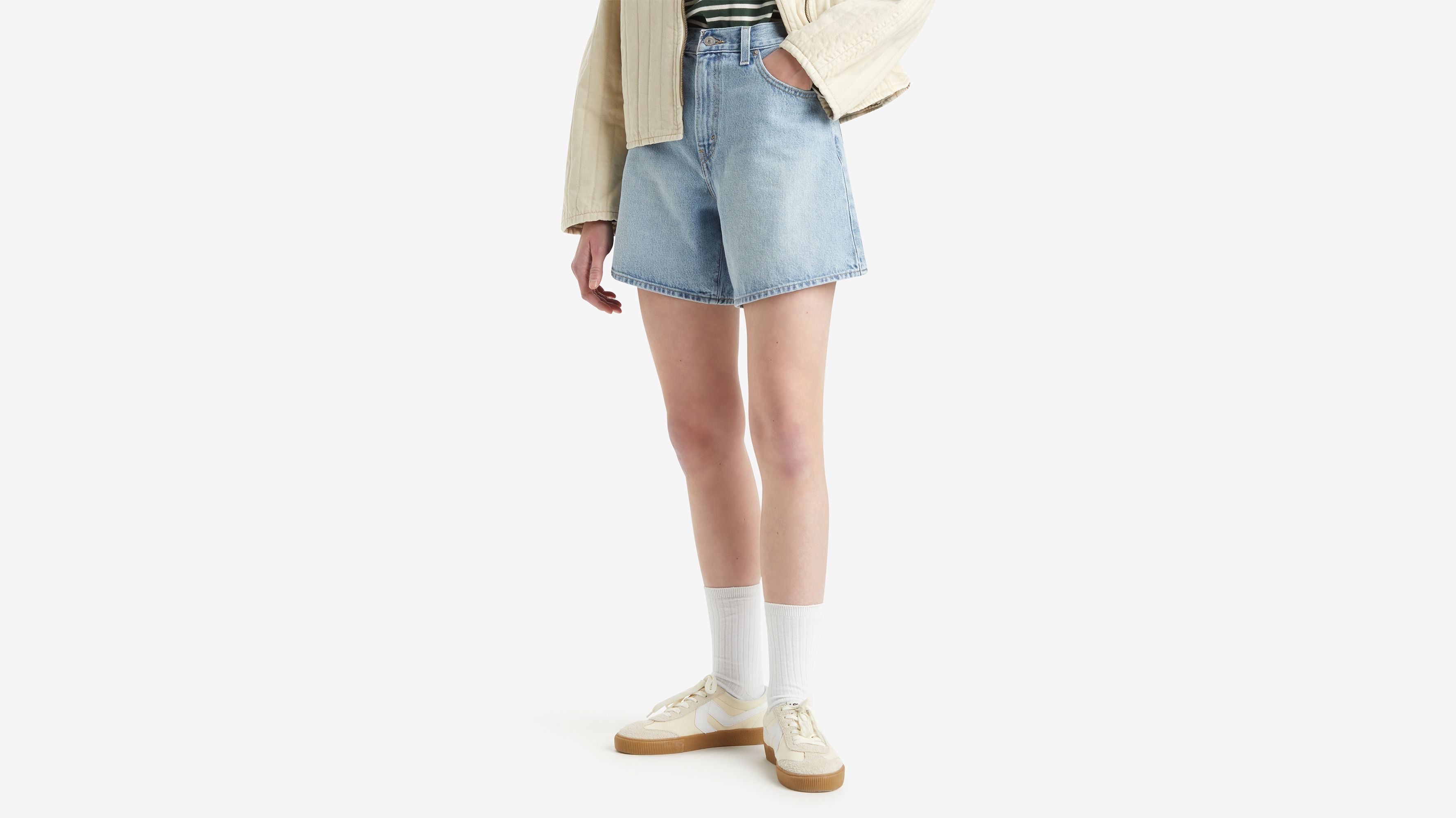 Short Baggy taille haute - Far And Wide Short - Bleu