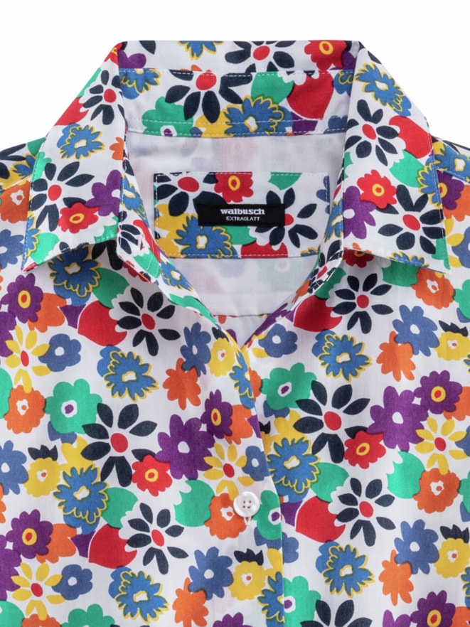 Extraglatt-Krempelarm-Bluse