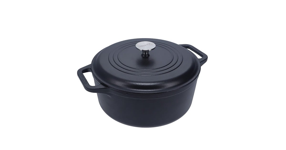 VictoriaDutch Oven, 26 cm 5,7 liter, Seasoned bak-/braadpan  (Zwart/zilver, Color+Kraft Cardboard Box)