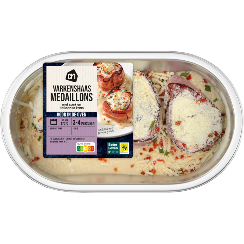 AH Ovenschotel varkenshaas medaillons spek