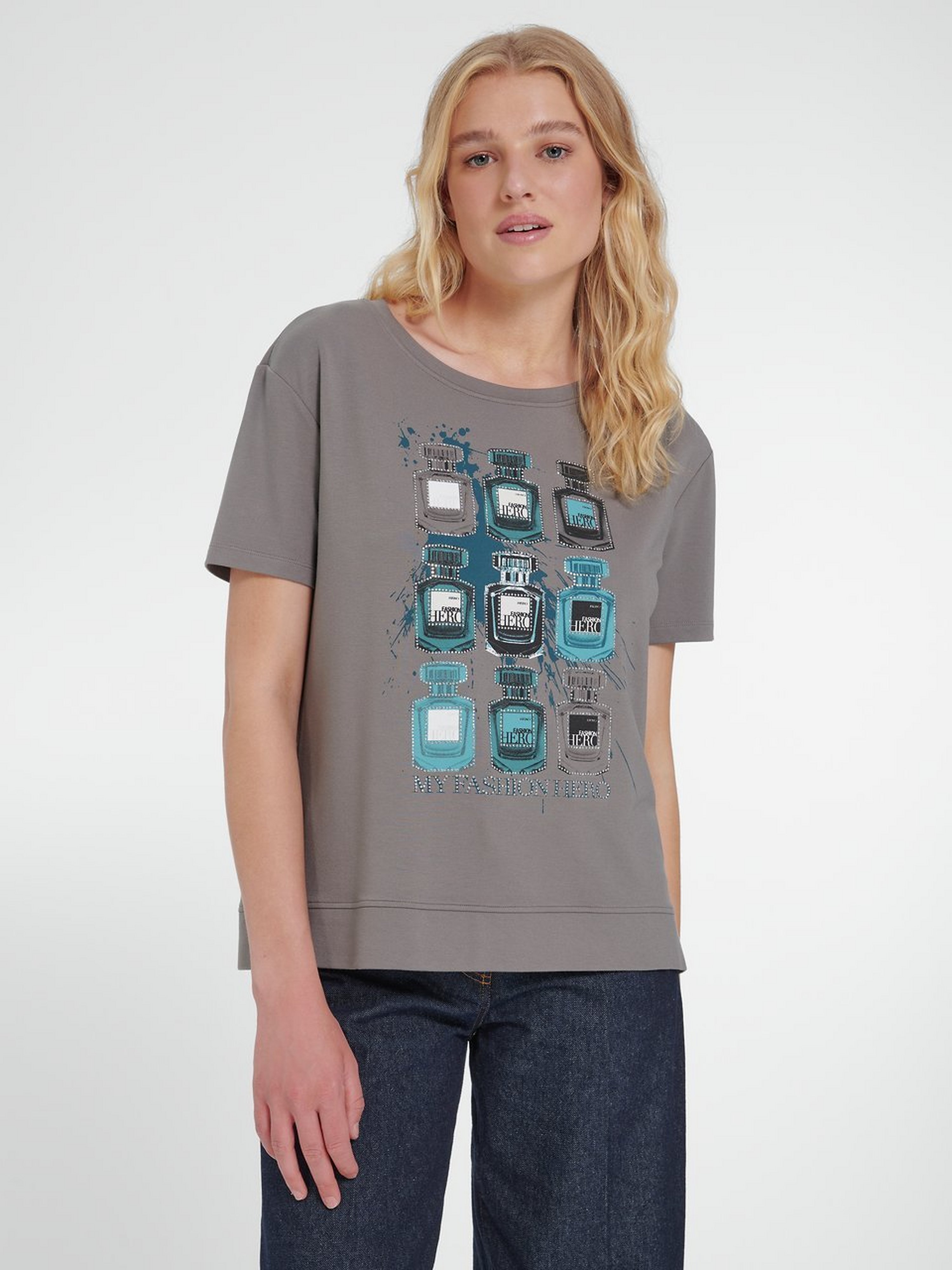 Rundhals-Shirt mit 1/2-Arm