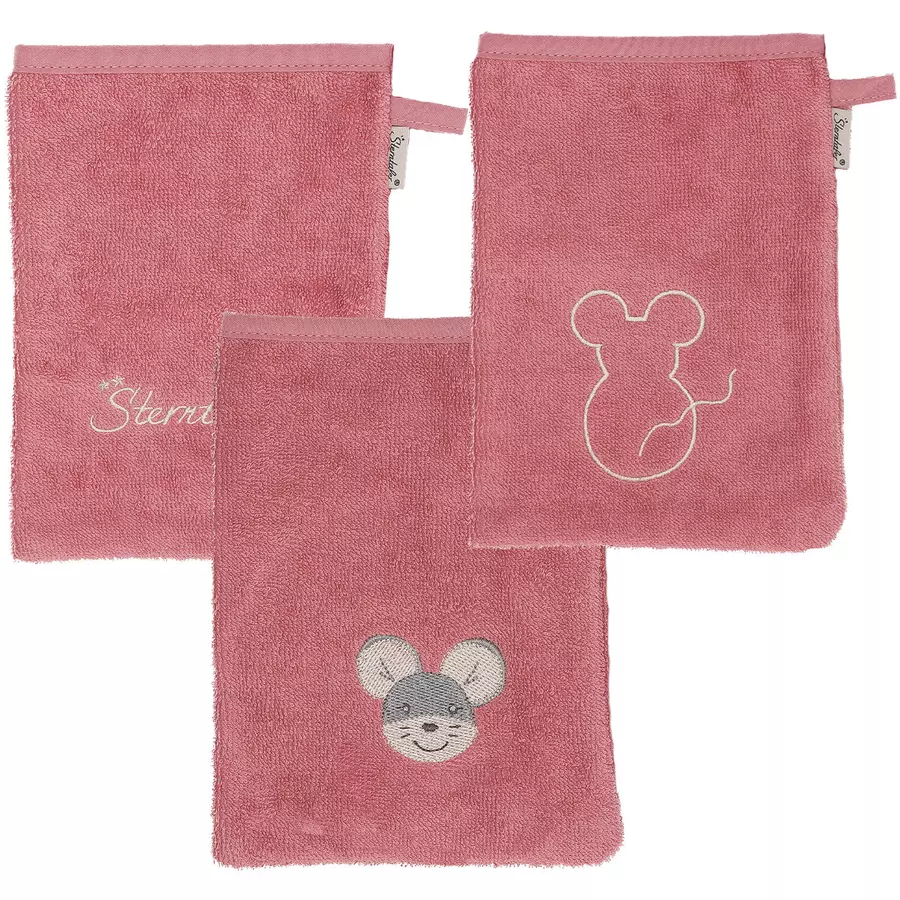 Sterntaler Waschhandschuhe 3er Pack Mabel rosa