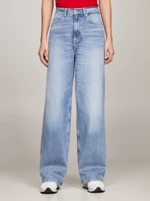 Calça jeans Claire de cintura alta e pernas largas