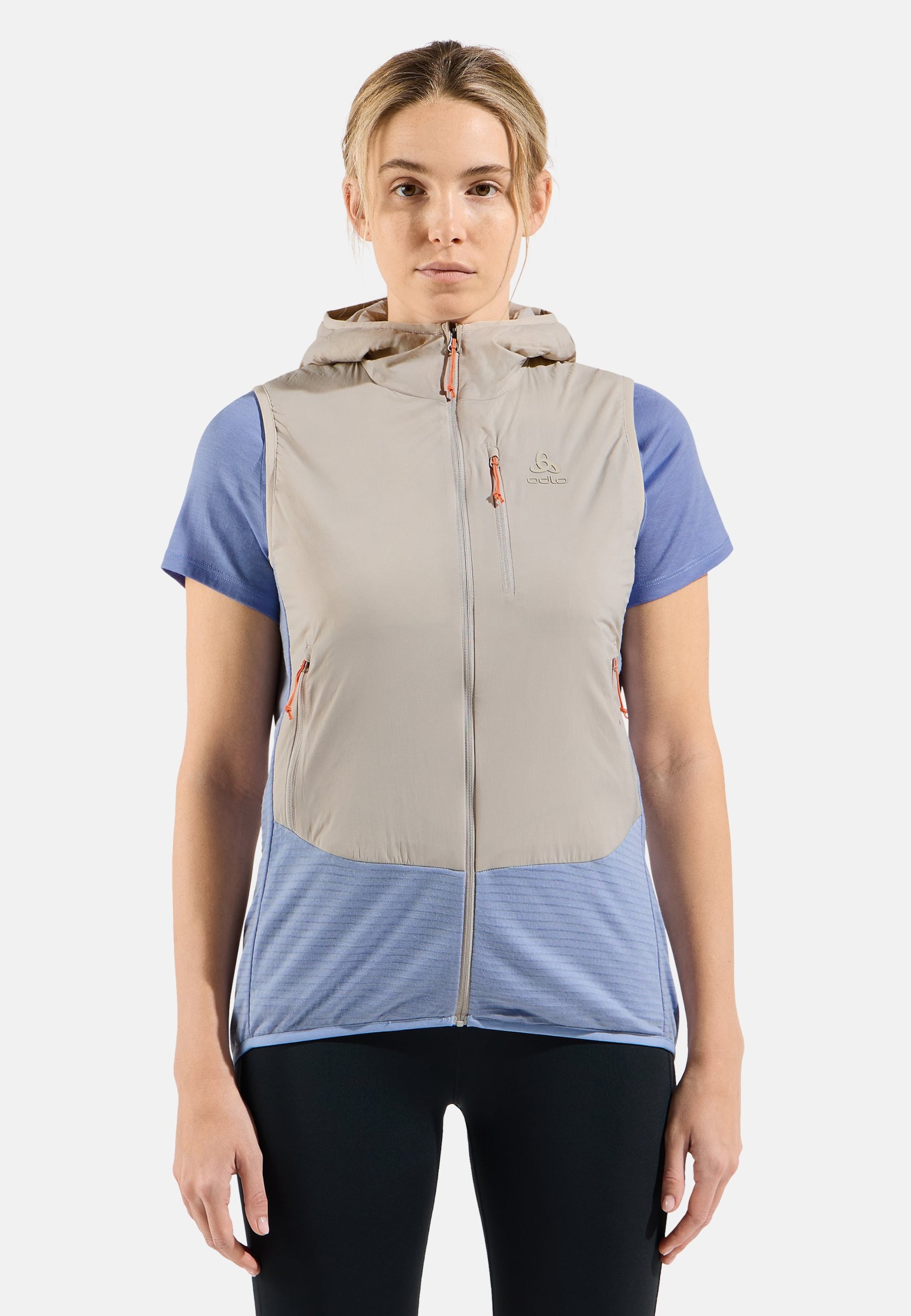 Isolierte Ascent Hybridweste mit Wolle in silver cloud - Blue heron