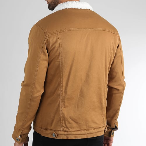 Veste Jean Slim Fit Interieur Mouton 1879 Denim Camel