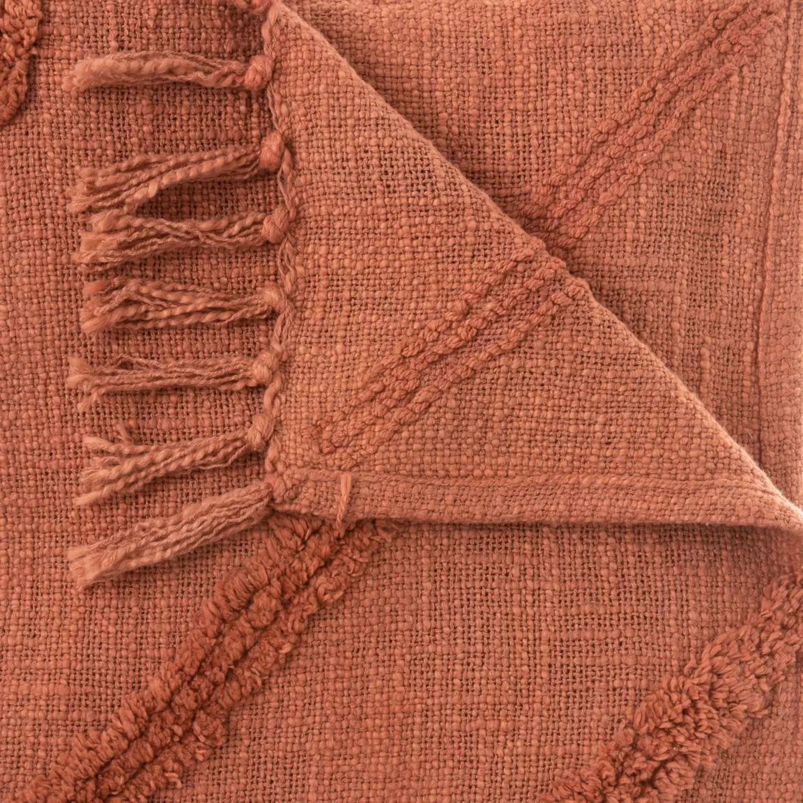 Jeté de canapé coton (130 x 180 cm) Inca Terracotta