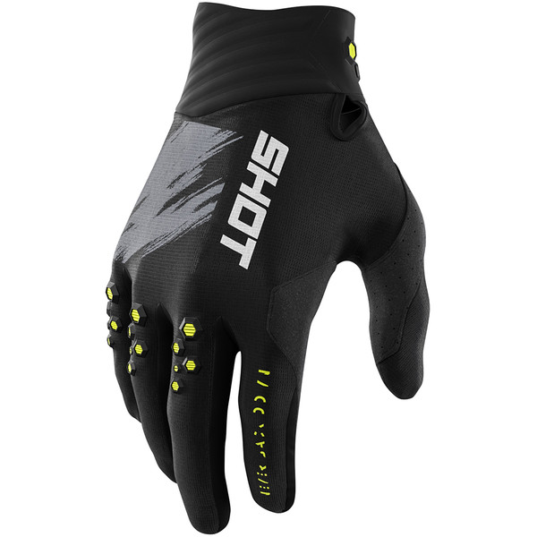 Shot - Gants Contact Draw Noir / Jaune fluo