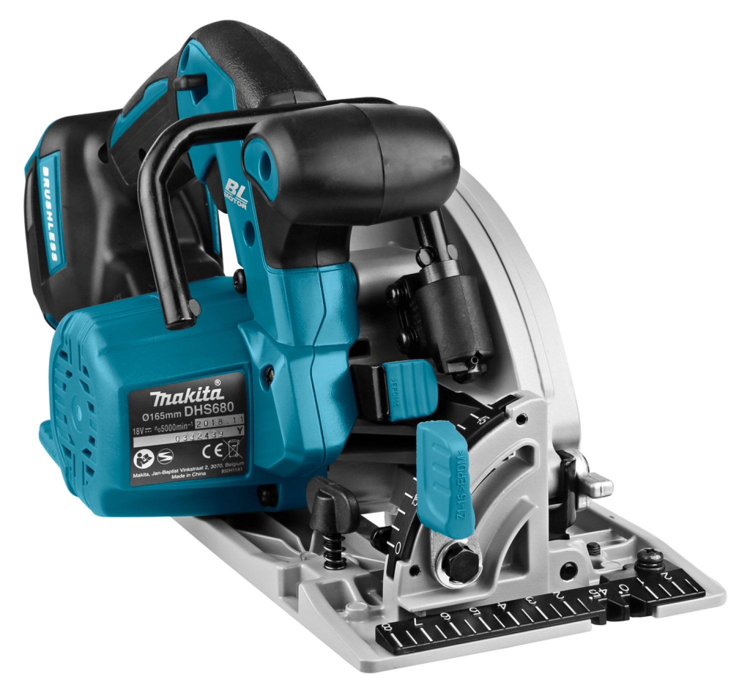 Makita DHS680Z 18V Li-Ion accu cirkelzaag body - 165mm - linkshandig - koolborstelloos