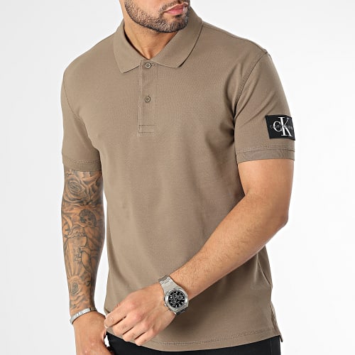 Polo Manches Courtes Monologo Badge 2850 Marron