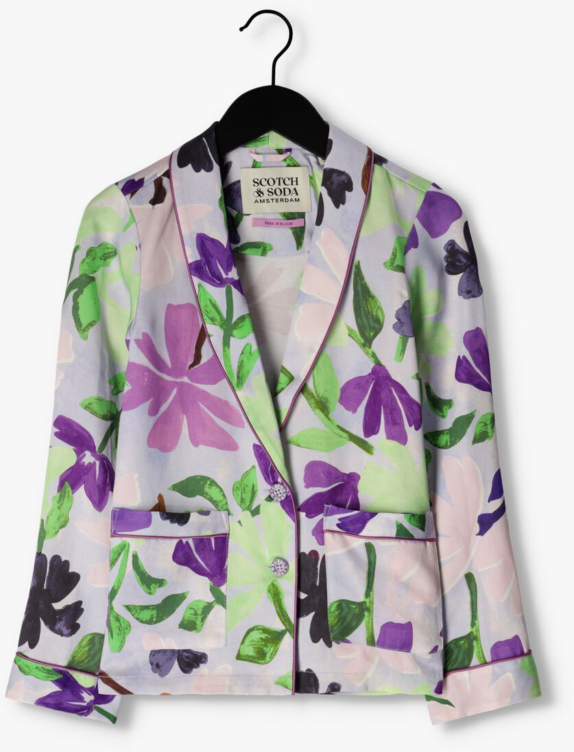 SCOTCH & SODA paarse scotch & soda blazer all over printed double breasted drapey blazer