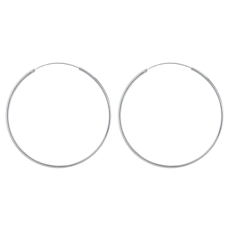 Boucles d'Oreilles Argent Fines Créoles 6cm