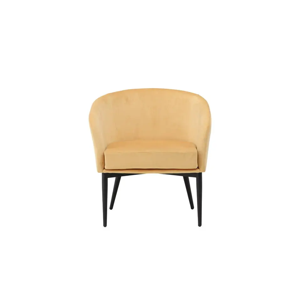 Fauteuil Geel Velvet - 66x64x70cm - Fluffy