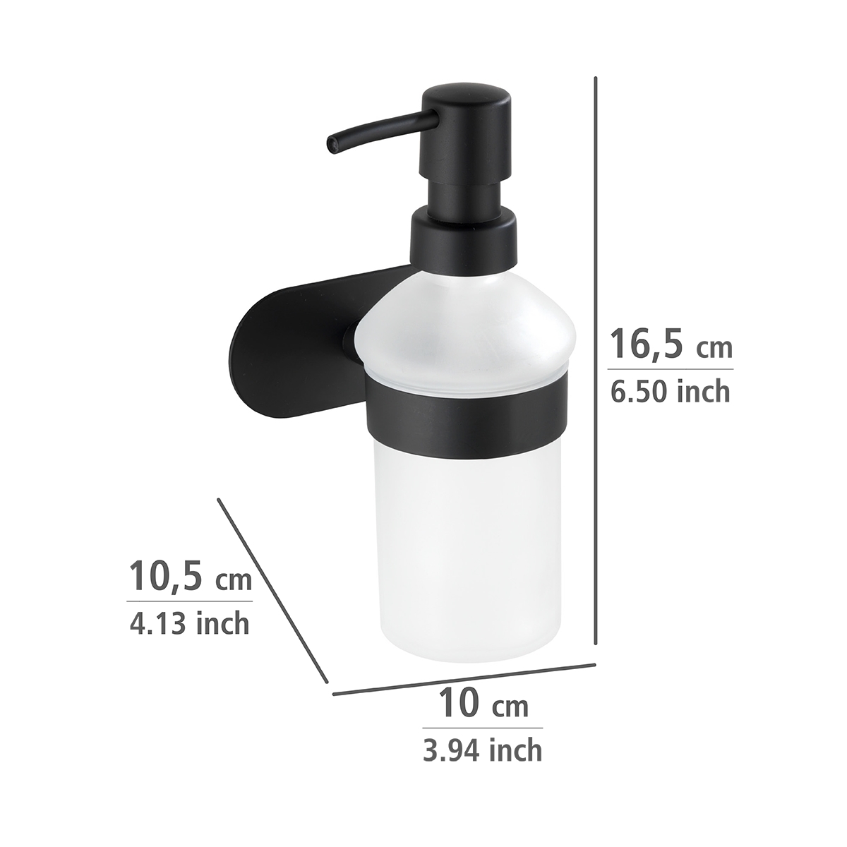 Wenko Orea turbo-loc zeepdispenser zwart mat