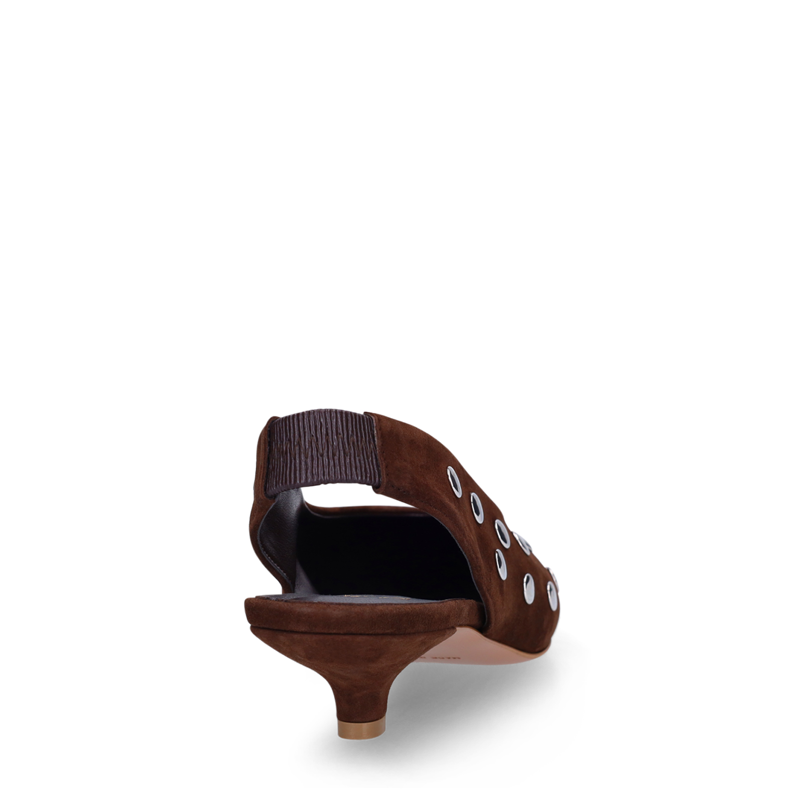 Bruine suède slingbacks met studs