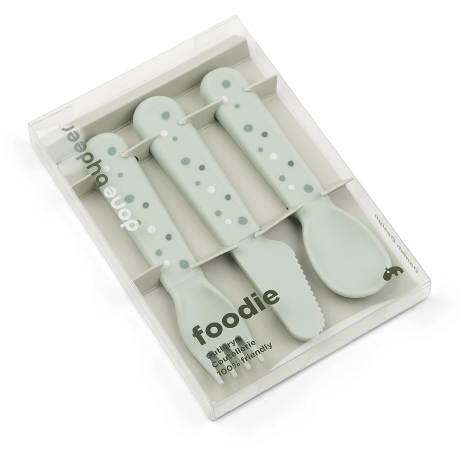Done by Deer™ Kinderbesteck Set Foodie Happy dots Rosa