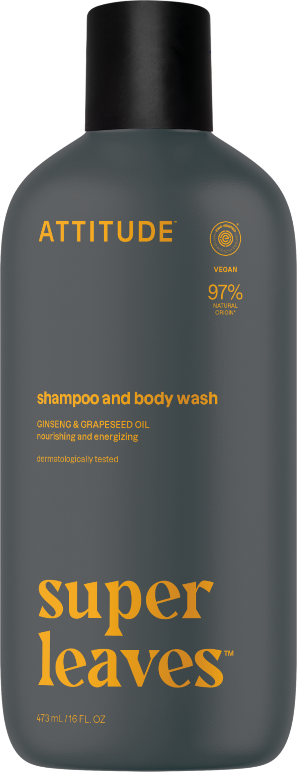 ATTITUDE  Super Leaves MEN 2in1 Shampoo & Body Wash Sports, 473 ml