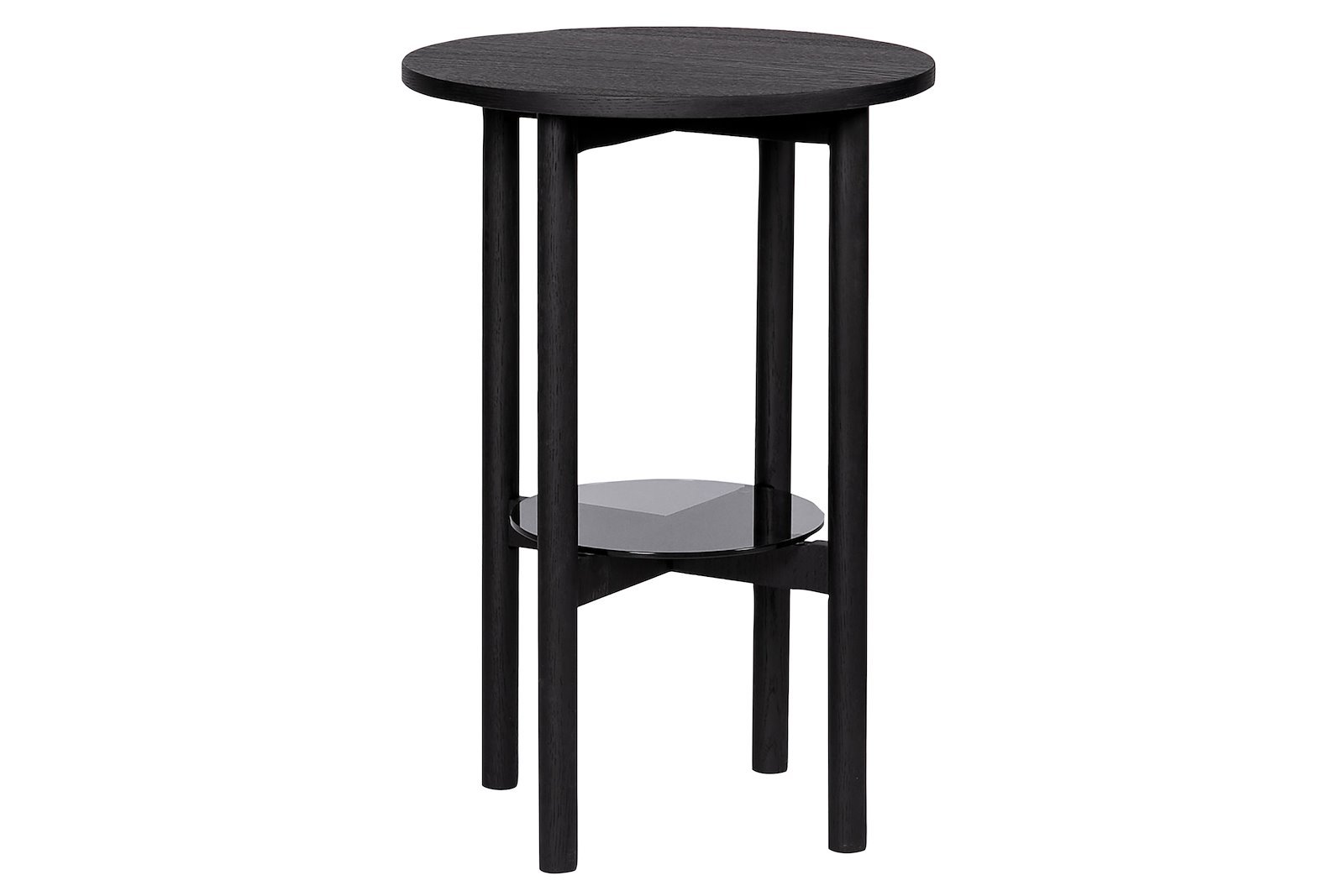 Mix sidebord Sortbeiset eikefinér. Ø40 cm